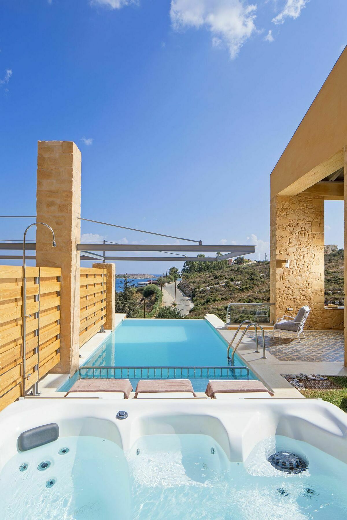 Olea Villas - Infinity Pool, Hot Tub, Sea Views Đảo Marathi Ngoại thất bức ảnh